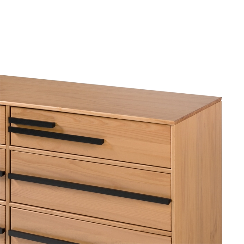 Pemberly Row 6-Drawer Wood Modern Dresser - Natural Pine Varnish