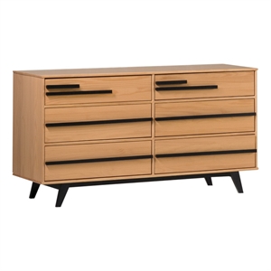 Pemberly Row 6-Drawer Wood Modern Dresser - Natural Pine Varnish