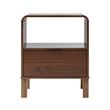 Pemberly Row 1-Drawer Wood Nightstand with Rounded Edge in Brown
