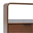Pemberly Row 1-Drawer Wood Nightstand with Rounded Edge in Brown