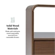 Pemberly Row 1-Drawer Wood Nightstand with Rounded Edge in Brown