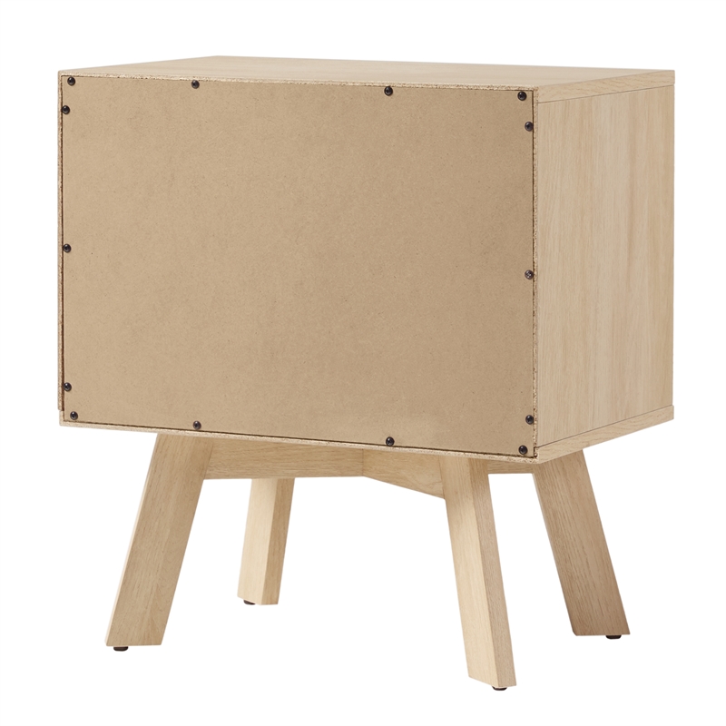 Pemberly Row 1-Drawer Mid-Century Wood Nightstand in Coastal Oak