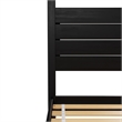 Pemberly Row Wood King Size Canopy Bed with Slatted Headboard in Black