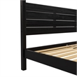 Pemberly Row Wood King Size Canopy Bed with Slatted Headboard in Black