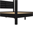 Pemberly Row Wood King Size Canopy Bed with Slatted Headboard in Black
