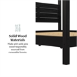 Pemberly Row Wood King Size Canopy Bed with Slatted Headboard in Black