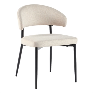 Pemberly Row 18.88&quot Upholstered Metal Dining Chair in Ivory (Set of 2)