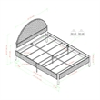 Pemberly Row Upholstered Metal Queen Bed with Arched Headboard in Blue