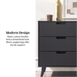 Pemberly Row Simple Wood 6 Drawer Dresser with Cut Out Handles - Black