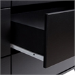 Pemberly Row Simple Wood 6 Drawer Dresser with Cut Out Handles - Black