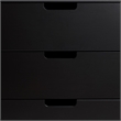 Pemberly Row Simple Wood 6 Drawer Dresser with Cut Out Handles - Black