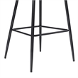 Pemberly Row Upholstered Metal Bar Stool with Rounded Back in Charcoal