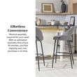 Pemberly Row Upholstered Metal Bar Stool with Rounded Back in Charcoal