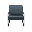 Pemberly Row Contemporary Metal Arm Accent Chair in Indigo Blue / Black