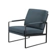 Pemberly Row Contemporary Metal Arm Accent Chair in Indigo Blue / Black