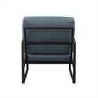 Pemberly Row Contemporary Metal Arm Accent Chair in Indigo Blue / Black
