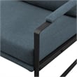 Pemberly Row Contemporary Metal Arm Accent Chair in Indigo Blue / Black