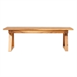 Pemberly Row Modern Slat Back Outdoor Solid Wood Coffee Table - Natural