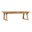 Pemberly Row Modern Slat Back Outdoor Solid Wood Coffee Table - Natural