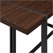 Pemberly Row 3Pcs Wood Industrial Dining Set w/2 Benches in Dark Walnut/Black