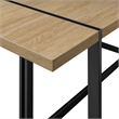 Pemberly Row 3Pcs Wood Industrial Dining Set w/2 Benches in Coastal Oak/Black
