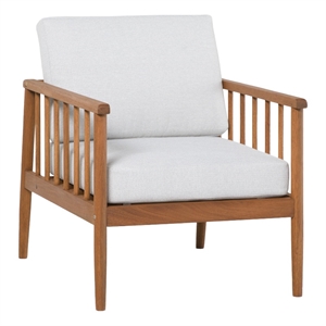 Pemberly Row Modern Outdoor Solid Wood Spindle Style Single Lounge Chair - Brown