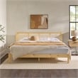 Pemberly Row Solid Wood Rattan Headboard King Bedframe - Natural