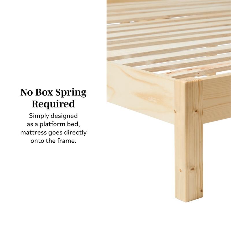 Pemberly Row Solid Wood Rattan Headboard King Bedframe - Natural