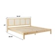 Pemberly Row Solid Wood Rattan Headboard King Bedframe - Natural