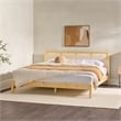 Pemberly Row Solid Wood Rattan Headboard King Bedframe - Natural