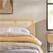 Pemberly Row Solid Wood Rattan Headboard King Bedframe - Natural