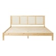 Pemberly Row Solid Wood Rattan Headboard King Bedframe - Natural