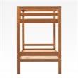 Pemberly Row Twin Over Twin Simple Solid Wood Bunk Bed - Caramel