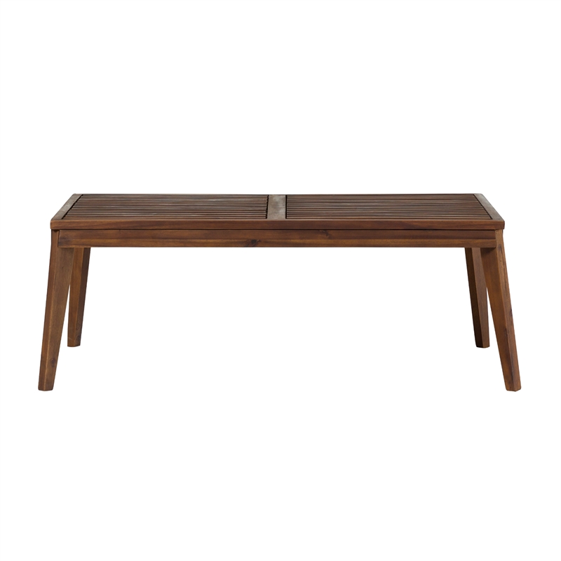 Pemberly Row Modern Outdoor Solid Wood Coffee Table - Dark Brown