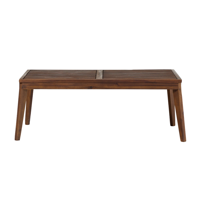 Pemberly Row Modern Outdoor Solid Wood Coffee Table - Dark Brown