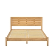 Pemberly Row Solid Wood Minimalist Boho Queen Bed - Natural Pine
