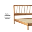 Pemberly Row Contemporary Solid Wood Queen Spindle Bed in Caramel