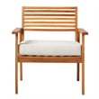 Pemberly Row Modern Solid Wood Outdoor Club Chair in Brown Finish