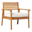 Pemberly Row Modern Solid Wood Outdoor Club Chair in Brown Finish