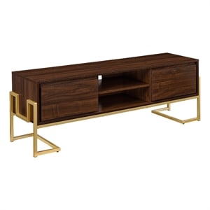 Pemberly Row 60&quot 2-Drawer Modern Wood Media Console - Dark Walnut