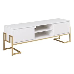 Pemberly Row 60&quot 2-Drawer Modern Wood Media Console - Solid White