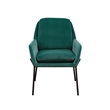 Pemberly Row Contemporary Upholstered Metal Accent Chair - Teal / Black