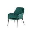 Pemberly Row Contemporary Upholstered Metal Accent Chair - Teal / Black