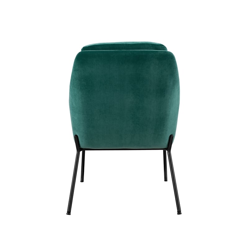 Pemberly Row Contemporary Upholstered Metal Accent Chair - Teal / Black