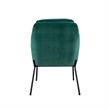 Pemberly Row Contemporary Upholstered Metal Accent Chair - Teal / Black