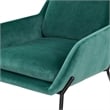 Pemberly Row Contemporary Upholstered Metal Accent Chair - Teal / Black