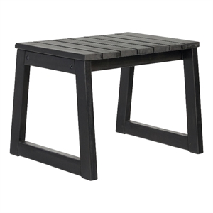 Pemberly Row Modern Solid Wood Outdoor Slat-Top Side Table - Black Wash