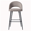 Pemberly Row Metal Upholstered Bar Stool with Rounded Back in Off White