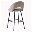 Pemberly Row Metal Upholstered Bar Stool with Rounded Back in Off White