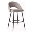 Pemberly Row Metal Upholstered Bar Stool with Rounded Back in Off White